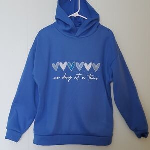 Blue Hoodie with Heart Design
